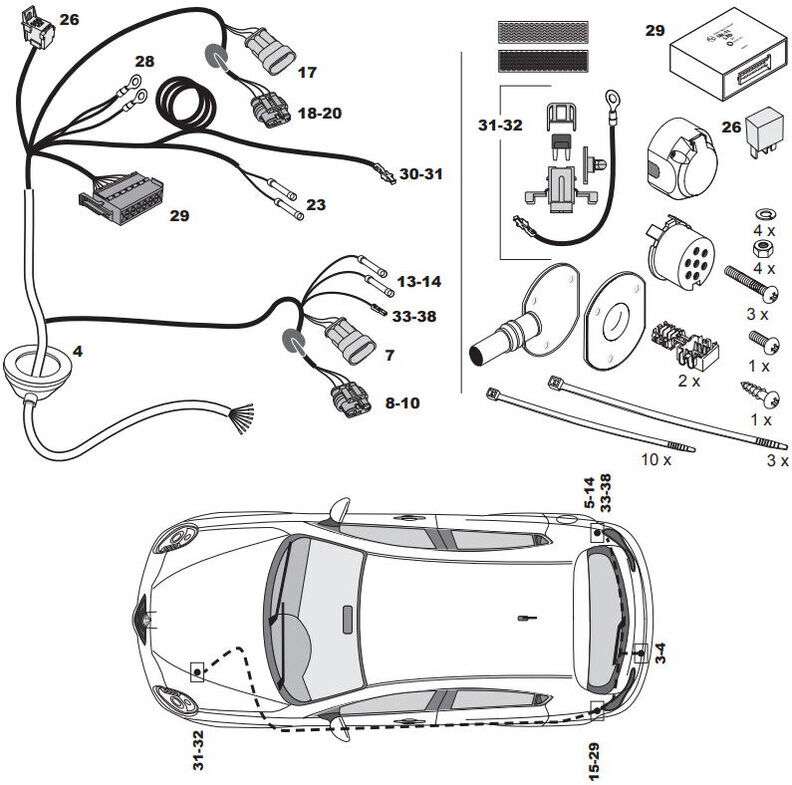 FAISCEAU SPECIFIQUE 7 BROCHES POUR ALFA ROMEO GIULIETTA (04/10-)