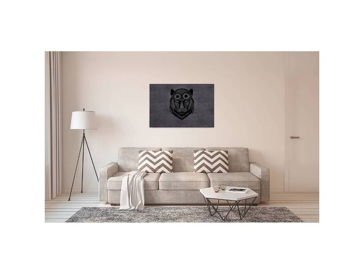 Impression sur toile Panthère Polyester PVC / Épicéa Gris/Gris/Noir 90 x 60cm