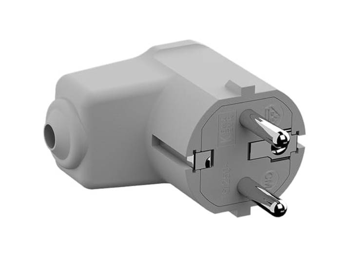 Bachmann 960302 960.302 Fiche coudée en polyamide 250 V Gris clair (RAL 7035) IP20