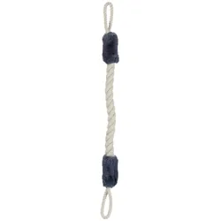 Relaxdays Türkordel Klemmschutz, 2er Set, Türstopper Klinke, Baby Türsicherung, weich, Baumwolle, 57 cm, beige/blaugrau