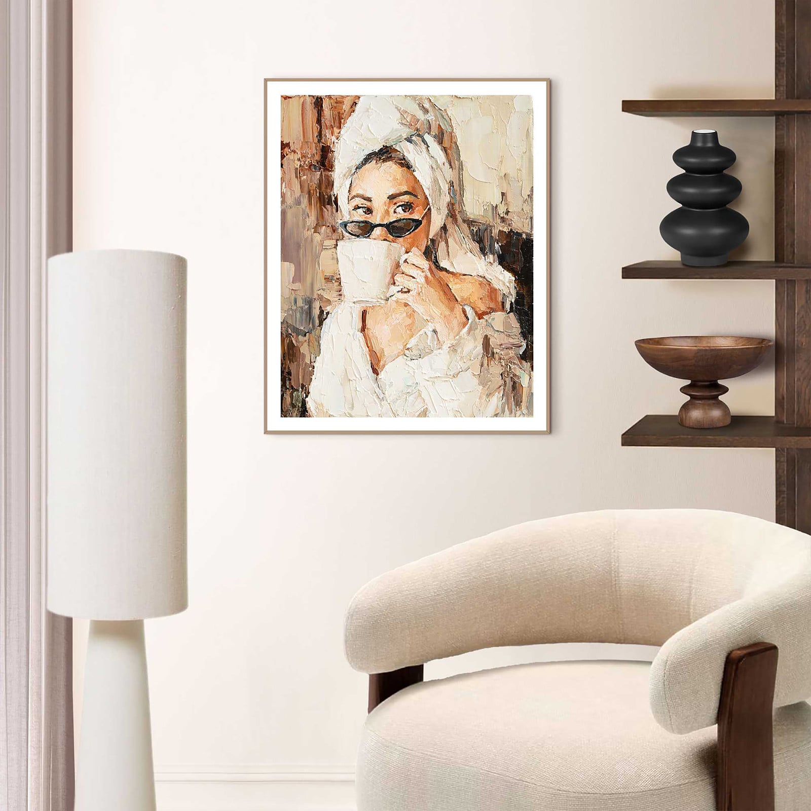 home24 Kunstprint Waking Up abstract beige/multicolour MDF B: 40 cm, H: 50 cm, D: 1 cm