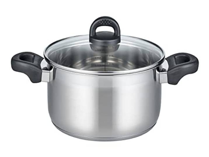 ELO Fleischtopf Turmalin 20 cm, Edelstahl - Induktion, Literskala Volumenskala, Edelstahl 18/8 - 18/10, Öl-Dosiersystem, Rutschfeste Kaltgriffe mit Flammschutz