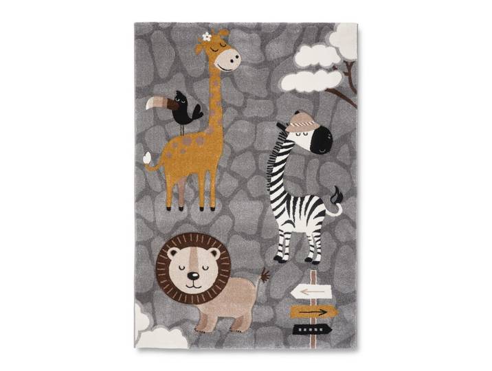 Kinderteppich Zoo 2 in Grau ca. 160x230cm