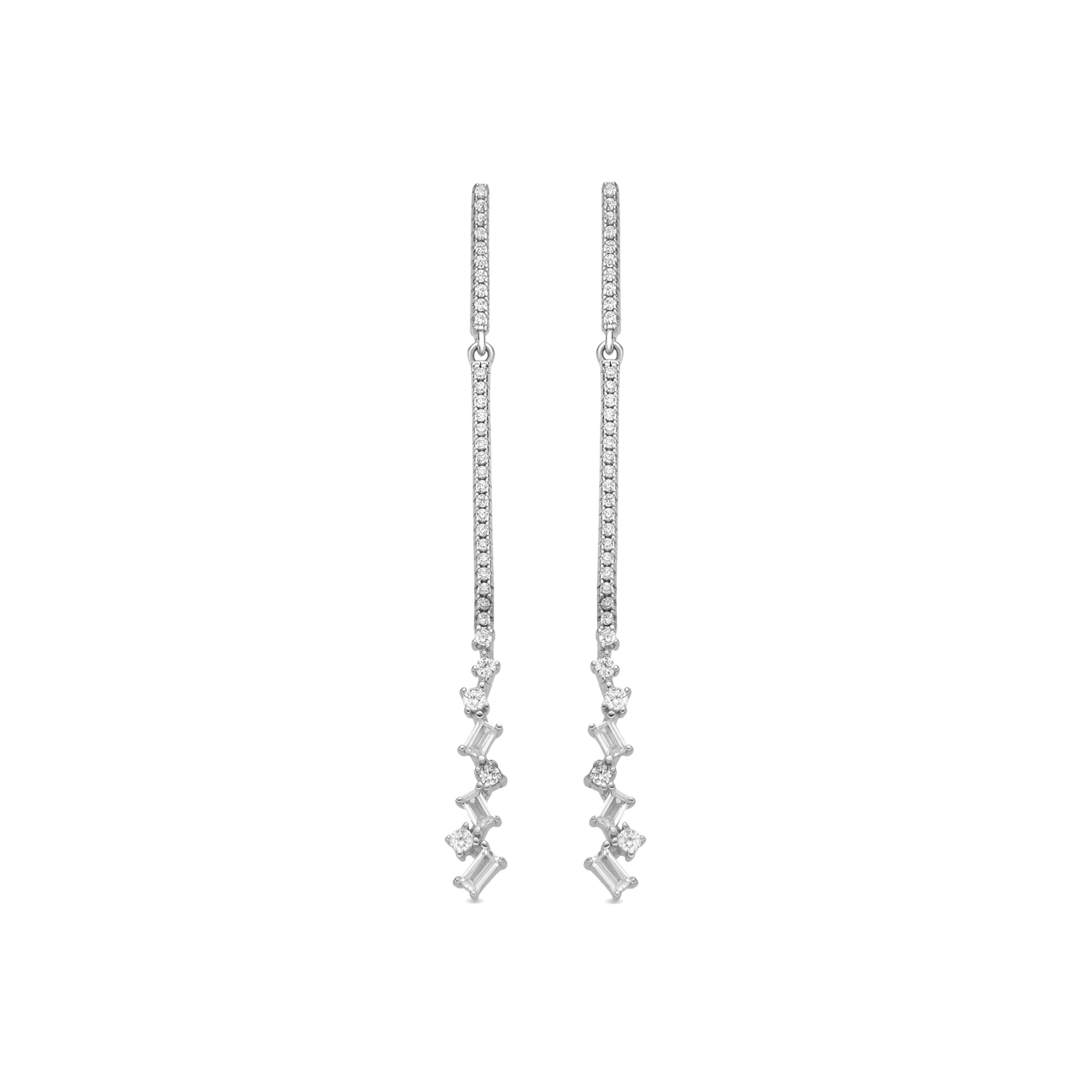 Luxenter Oorbellen van 925 sterling zilver en glanzende zirkonia met rhodiumafwerking - Zener