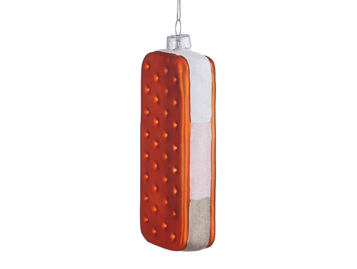 Baumanhänger Eis Sandwich 3 x 12 x 6cm Braun/Braun