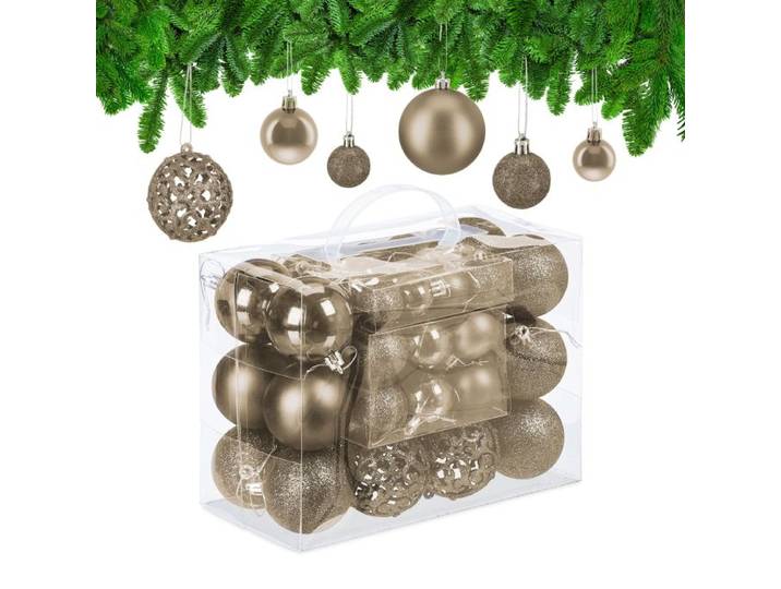 Relaxdays Weihnachtskugeln im 50er Set