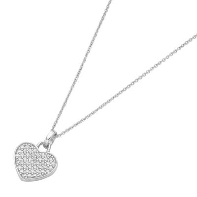 Herzkette SMART JEWEL "Herz mit Zirkonia, Silber 925", weiß, Halsketten, Damen, 45cm, Silber 925 (Sterlingsilber), Herzkette