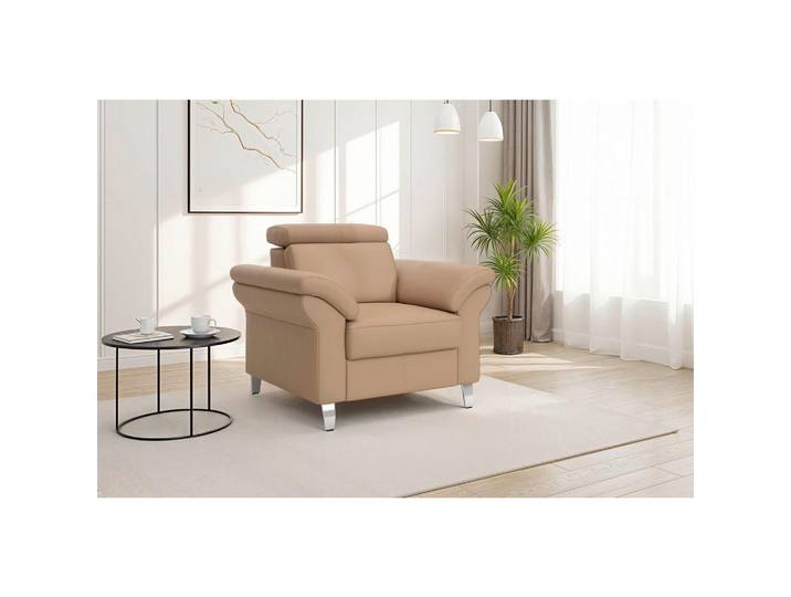 Sit & More Sessel Arngast E, Cappuccino, Metall, Echtleder, Nappaleder, 101x84x93 cm, gepolsterte Armlehnen, Wohnzimmer, Sessel, Sonstige Sessel