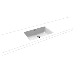 Kaldewei PURO Unterbauwaschtisch, alpinweiß, 600x385 mm, mit Überlauf, Perl-Effekt, Antidröhn, beidseitig emailliert