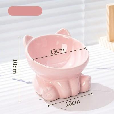 Uplift Essentials Ergonomic Diagonal Ceramic Pet Bowl pink