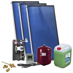Solarpaket SUNEX für Brauchwasser mit 3x AMX 2.51 Flachkollektoren, 7,53m2, ohne Speicher