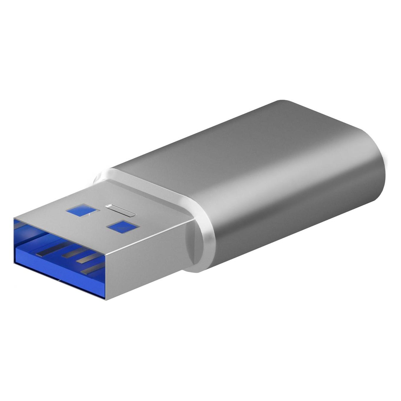 Aisens MINI ADAPTADOR USB 3.2 GEN2 USB 2.03A USB-C/H-A/M GRIS (USB Typ-C, USB-A, 3.23 cm) (A108-0677)