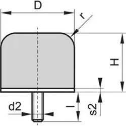 Kran-Gummi-Metall-Puffer GP-1G, M12, ø80 x 66mm