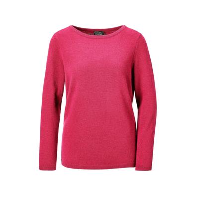 Strickpullover GOLDNER "Kurzgröße Feinstrickshirt mit U-Boot-Ausschnitt", Damen, Gr. 23, pink, Obermaterial: 100% Kaschmir WS., figurumspielend, U-Boot-Ausschnitt, eng Rippe, Pullover Strickpullover, keine/nicht relevant
