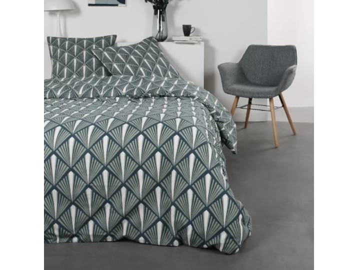 TODAY Parure De Lit Double en Coton Flanelle Imprimé - Vert - 240 X 260 Cm