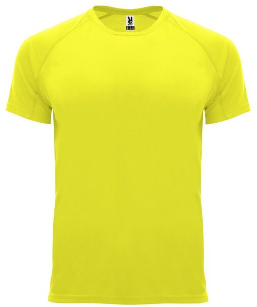 T-shirt technique personnalisé raglan respirant Bahrain Jaune Fluo XXXL