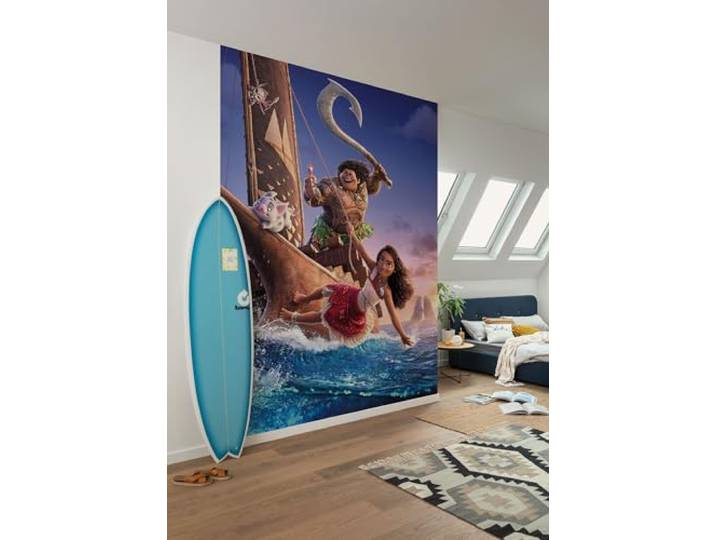 Komar Vlies Fototapete - Disney Moana 2 Feel The Ocean - Größe 200 x 250 cm - Viana, Kinderzimmer, Kindertapete, Tapete