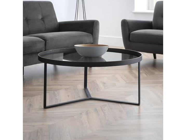 Julian Bowen Loft Couchtisch, Rauchglas Moderner Mitteltisch für Wohnzimmer, keine Montage nötig