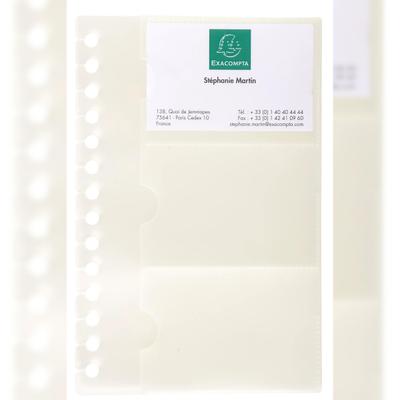 Exacompta 85034E 5x Nachfüllpackung mit 10 Visitenkartenhüllen Exactive, 19x12,5cm - Kristall