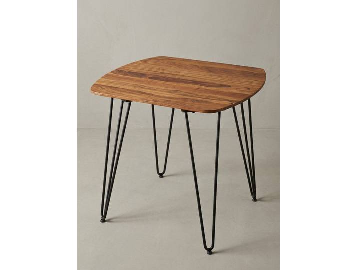 KADIMA DESIGN Esstisch Esszimmertisch 80x80x76 cm Massivholz Esstisch Quadratisch Küchentisch (Massiv, Moderner Küchentisch Braun), Metallbeinen, Massiver Echtholz Tisch Quadratisch, Designer Holztisch