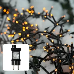 Hellum LED-Lichterkette "Cluster" 8W 16m 800 LED's Warmweiß IP44 m. Timer
