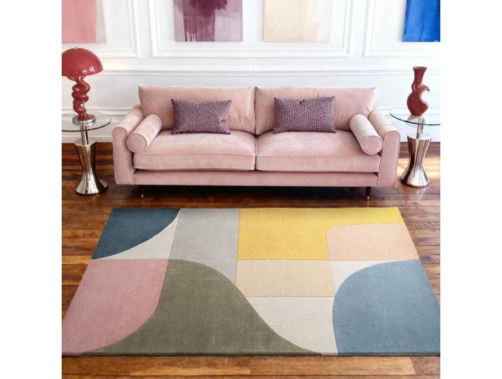 Wollteppich TED BAKER Curzon , bunt (creme multifarben), B:120cm H:17mm L:170cm, Wolle, Teppiche, Wollteppich, Wolle, Naturteppich, Handgemacht, Wohnzimmer, Schlafzimmer, bunt