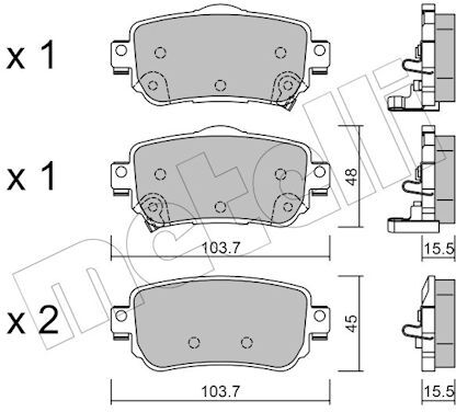 Metelli Bremsbelagsatz, Scheibenbremse 22-1011-0 Für Nissan Renault