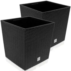 Blumentopf Rato Low 2er-Set Anthrazit 39x39x40,5cm