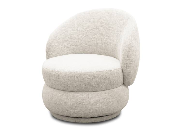Loungesessel Beige Chenille Rebana Ø 82cm