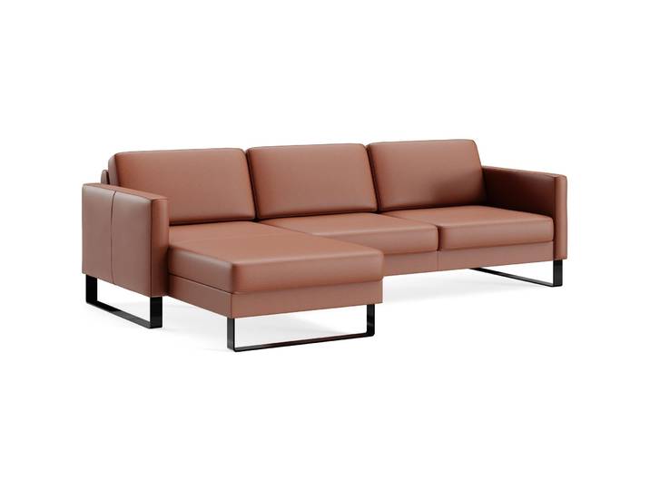 Ecksofa Devin Leder cognac B 247 T 157 cm - Möbel Konfigurator: Traummöbel individuell zusammenstellen