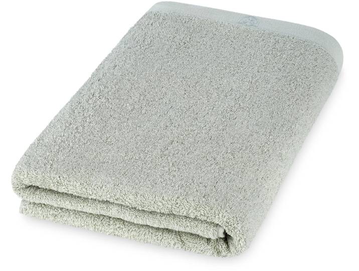 Duschtuch ROSS Doubleface, Uni/Streifen , grau (birkengrün), B:70cm L:140cm, Frottier, Baumwolle, Handtücher, Duschtuch, aus feinster Baumwolle