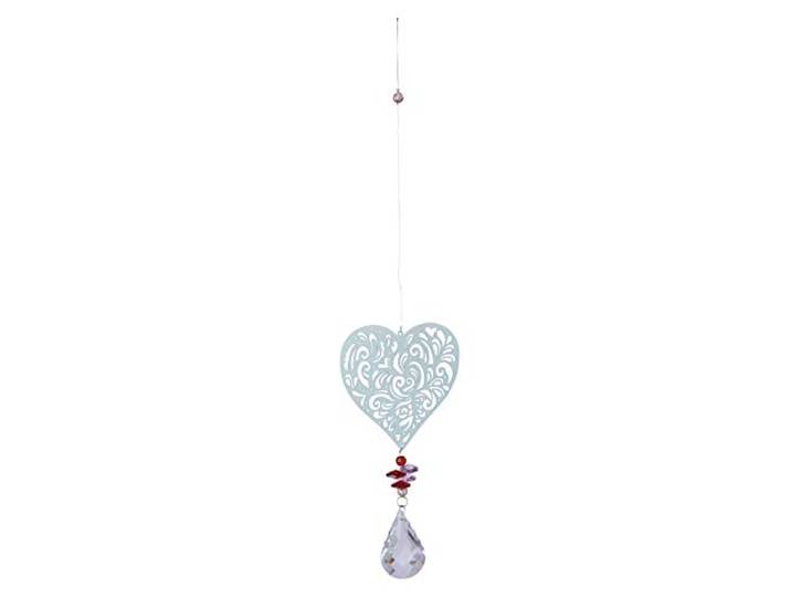 Nature's Melody Magic kristal windspel hart, ca. 16 inch/ca. 40 cm, zilverkleurig