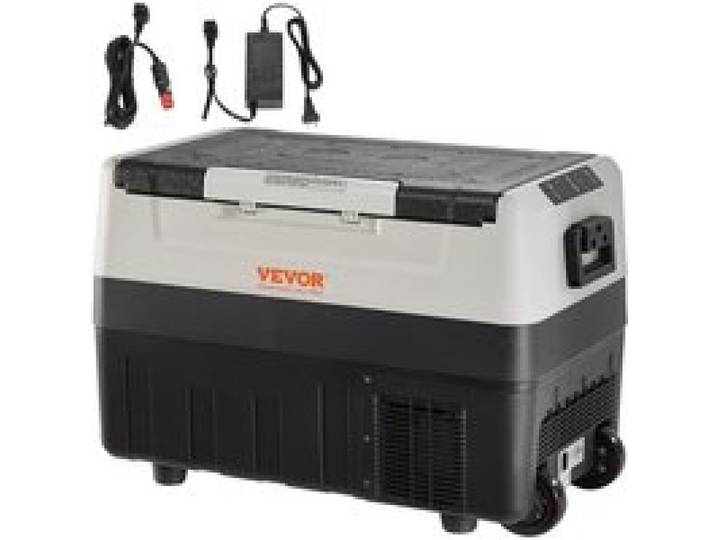 Glacière Électrique Portable de 35 L Réfrigérateur de Voiture Portable 12/24 V CC 100-240 V CA Frigo Voiture Double Zone