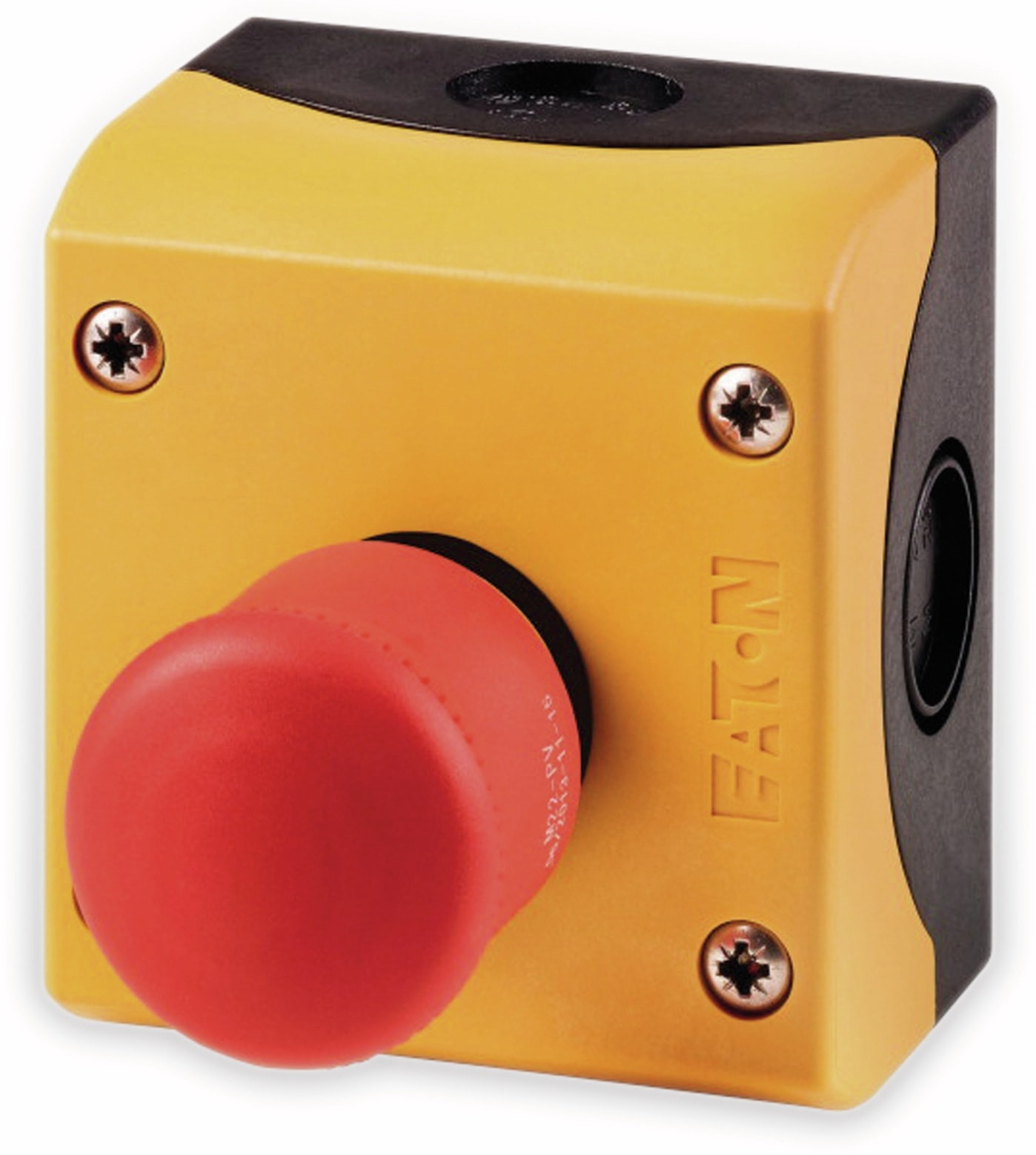 Eaton M22-PV/KC11/IY HALT/AUS-knop met een diameter van 38mm voor voorzijdebevestiging