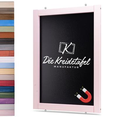 Die Kreidetafel Manufaktur Magnetische Kreidetafel - Magnettafel mit Holzrahmen / Zartrosa 60x90cm