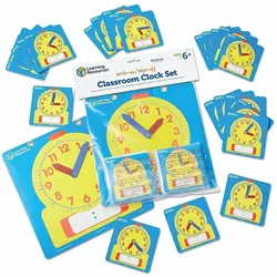 Learning Resources Set abwischbarer Uhren für das Klassenzimmer