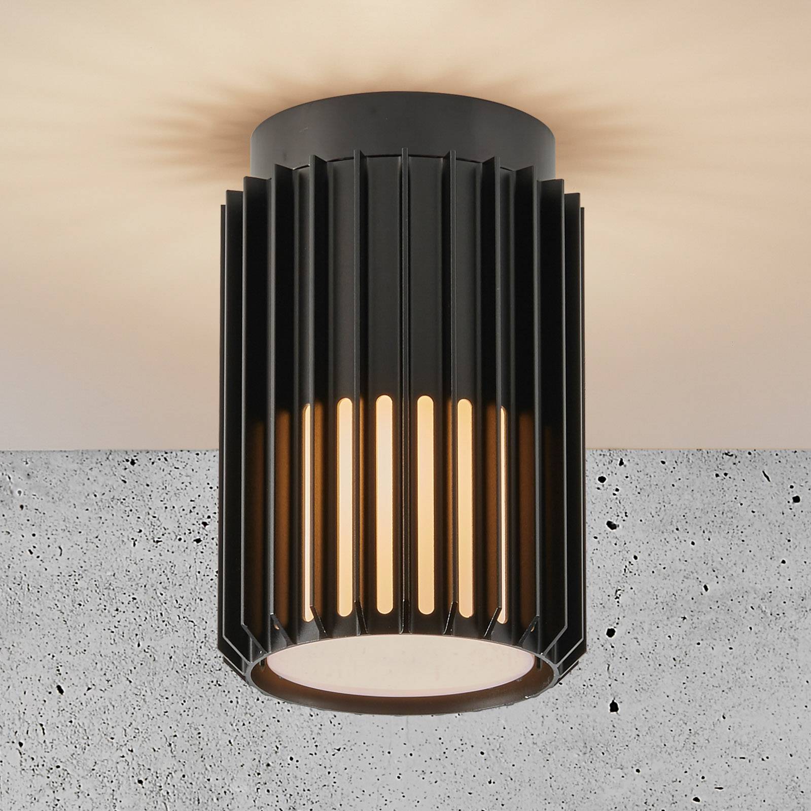 Nordlux Außen-Deckenleuchte Aludra, Seaside schwarz dimmbar, schwarz, Aluminium, Design, Deckenlampe