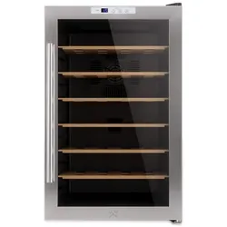 Les Petits Champs Weinkühlschrank zur Aufbewahrung von 28 Flaschen CAVC28, 70L, 6 Regale, Thermoelektrische Kühlung, Elegantes Design, LED, Anti-UV