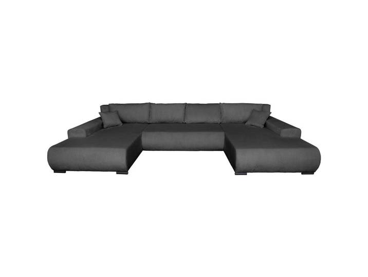 Carryhome Wohnlandschaft, Anthrazit, Metall, U-Form, 351x191 cm, Liegefunktion, Schlafen auf Sitzhöhe, Rücken echt, haustierfreundlicher Bezug, Wohnzimmer, Sofas & Couches, Wohnlandschaften, Wohnlandschaft U-Form