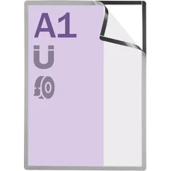 Magnetrahmen A1, selbstklebend silber, Hart-PVC