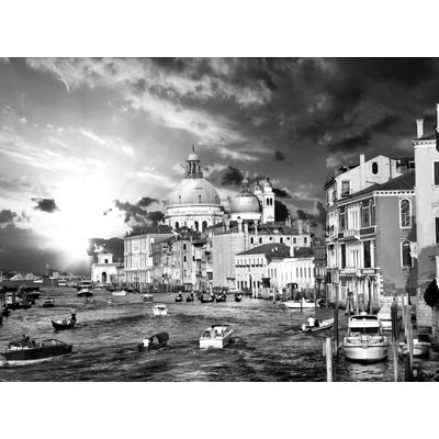 Fototapete PAPERMOON "Venedig Schwarz & Weiß", schwarz (schwarz, weiß), B:2m L:1,49m, Vlies, Tapeten