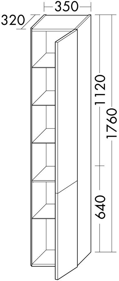 burgbad Junit Hochschrank 35 x 32 x 176 cm Rechts