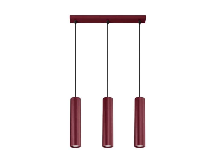 Design Pendellampe „Karbon“ 3-flammig (linear) Burgundrot Sollux Lighting