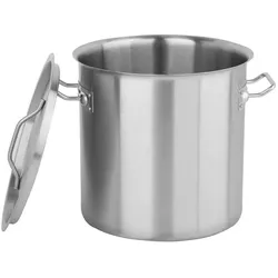 Yato EDELSTAHL KOCHTOPF HOCH MIT DECKEL 28X28 17L, Pfanne + Kochtopf, Silber