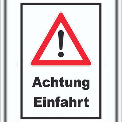 HB-Druck Achtung Einfahrt Symbol Aufkleber A3 (297x420mm)