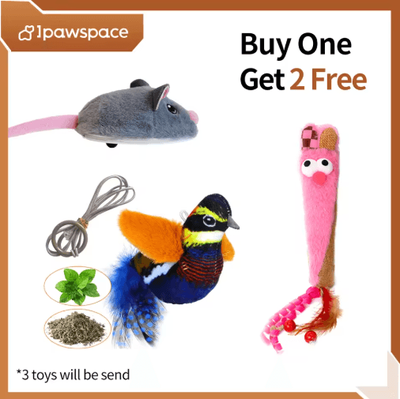 Inspire Picks Smart Moving Mouse Cat Toy Interactive Plush Chase Toy For Active Cats grey Set