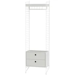 Schmale Standgarderobe mit Hängeschrank Weiß Weiß