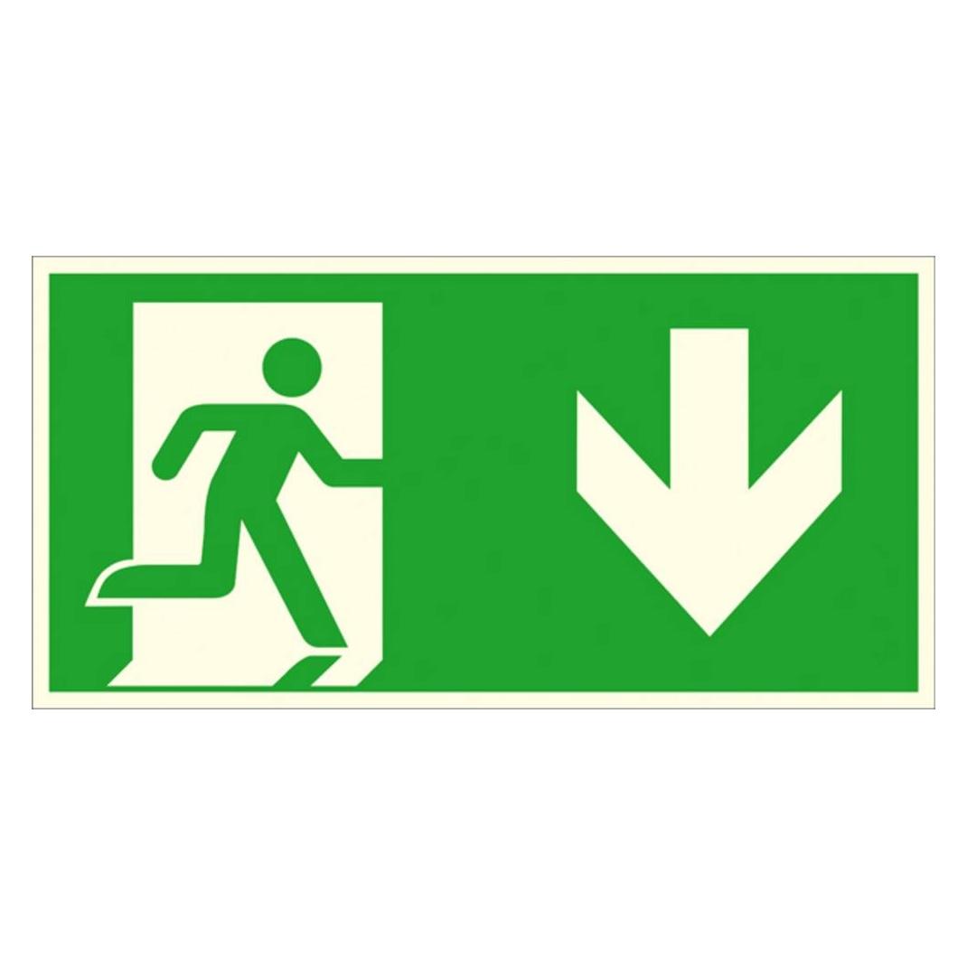 SafetyMarking Rettungszeichen "Notausgang rechts, abwärts" rechteckig 30,0 x 15,0 cm (15.A1055)
