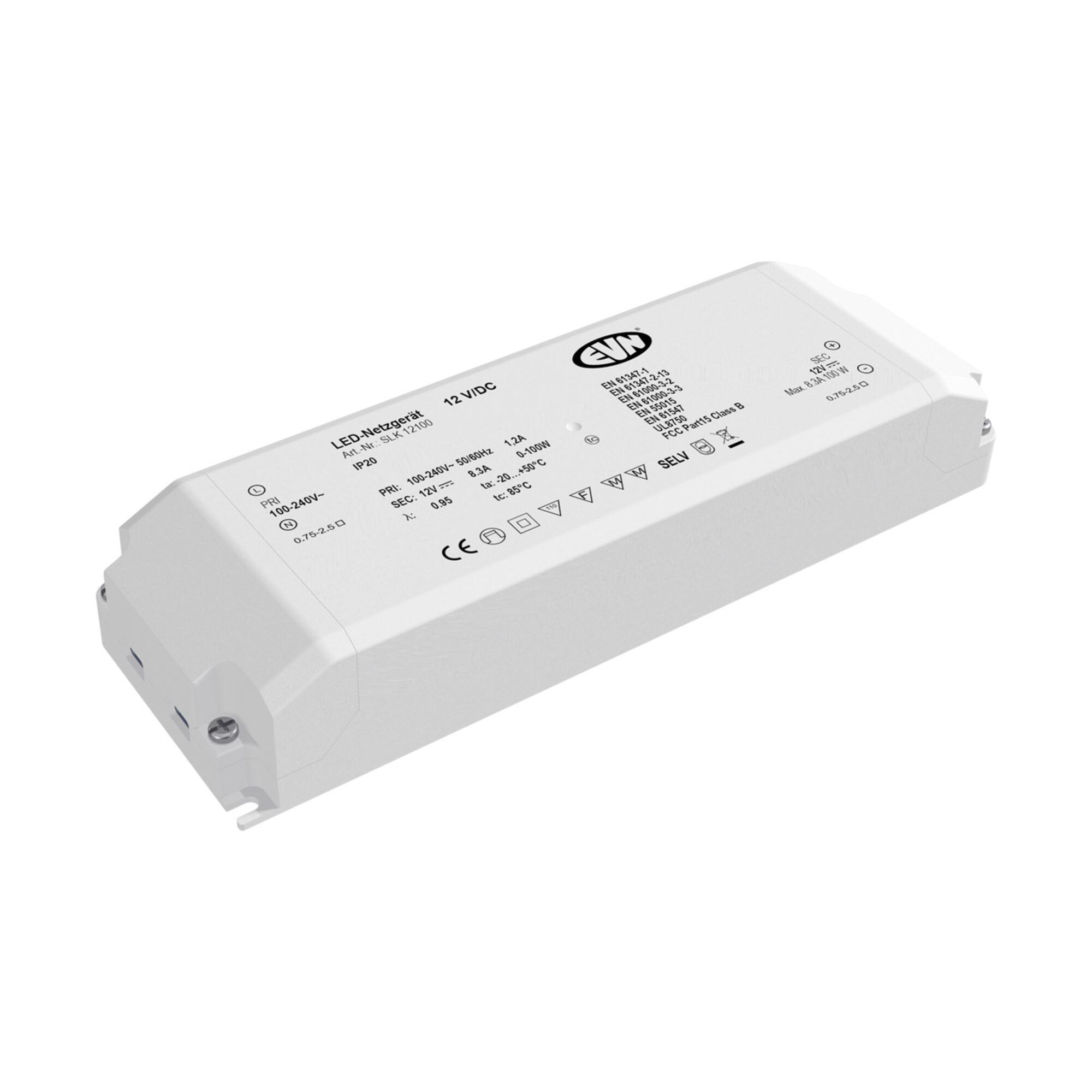 EVN Lichttechnik Netzgerät 12V/DC-0, 1-100W IP20 SLK12100 ; evn_lichttechnik)