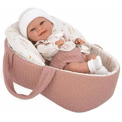 Munecas Arias Arias niemowlę w różowym nosidełku dziewczynka 33 cm
